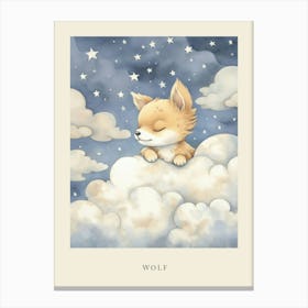 Sleeping Baby Wolf 4 Nursery Poster Canvas Print