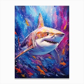 A Tiger Shark Vibrant Paint Splash 1 Canvas Print