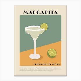 Margarita Cocktail Print Canvas Print