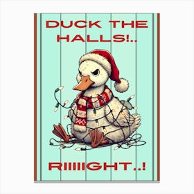 Christmas Duck in Lights Canvas Print