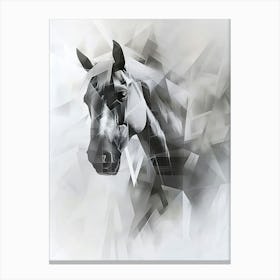 Monochrome Abstract Horse Portrait Stampe su tela