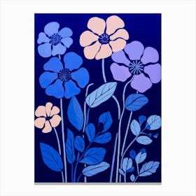 Blue Flower Illustration Lantana 1 Canvas Print