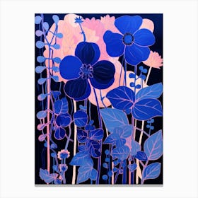 Blue Flower Illustration Coral Bells Canvas Print