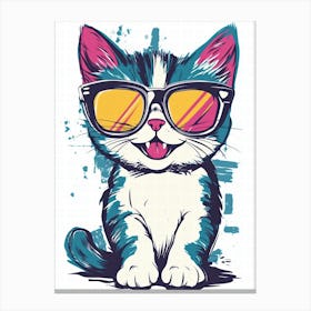 Cat In Sunglasses Canvas Print