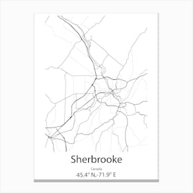 Sherbrooke,Canada Minimalist Map Canvas Print