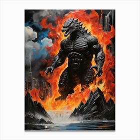 Godzilla Godzilla Vs Godzilla Canvas Print