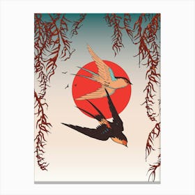 Swallows In Flight Canvas Print