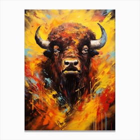 Bison Geometric Abstract 4 Canvas Print