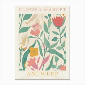 Flower Market Antwerp Canvas Print