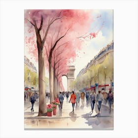 Cherry Blossoms In Paris Canvas Print