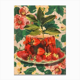 Strawberry Jelly Retro Collage 1 Canvas Print