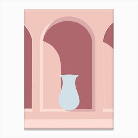 Vases On A Shelf — boho travel poster Canvas Print