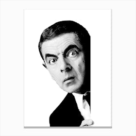 Rowan Atkinson Mr. Bean in Line Illustration v2 Canvas Print