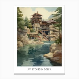 Wisconsin Dells Watercolor 2travel Poster Canvas Print