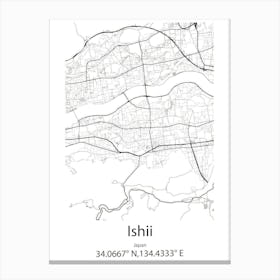 Ishii,Japan Minimalist Map Leinwandbild