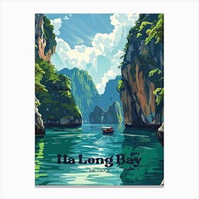 Ha Long Bay Islands Vietnam Vacation Digital Travel Art Leinwandbilder