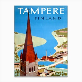 Tampere, Aerial View, Finland Canvas Print