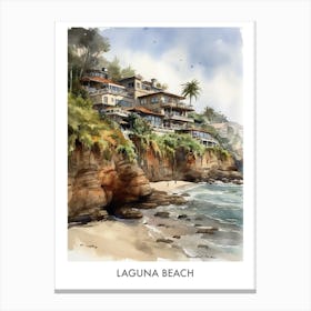 Laguna Beach Watercolor 3travel Poster Canvas Print