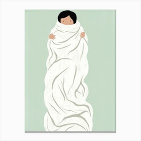 Girl Wrapped In A Blanket Canvas Print