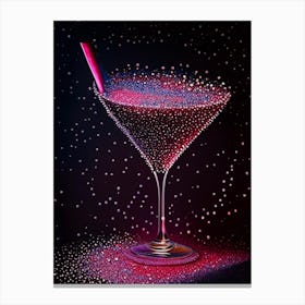 Cosmopolitan Pointillism Cocktail Poster Canvas Print