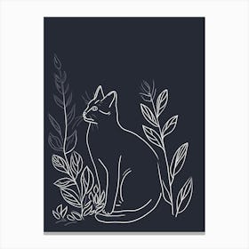 Russian Blue Cat Minimalist Illustration 3 Canvas Print