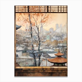 Winter Cityscape Beijing China 3 Canvas Print