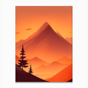 Misty Mountains Vertical Composition In Orange Tone 231 Canvas Print