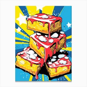 Pop Art Cartoon Dripping Cake Frosting Canvas Print