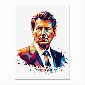 Ronald Reagan 02 Portrait WPAP Pop Art Canvas Print