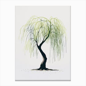 Willow Tree Pixel Illustration 2 Canvas Print