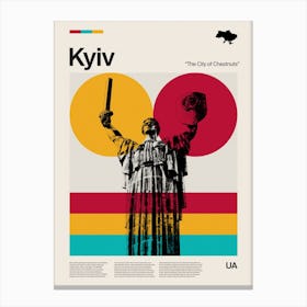 Mid Century Kyiv Travel Canvas Print