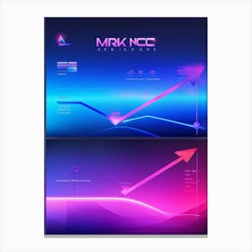 Abstract Navigation Arrows Digital Interface Design Fluid Lines Intersecting Gradient Colors Shif (4) Canvas Print