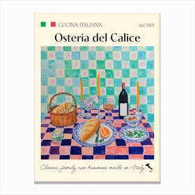 Osteria Del Calice Trattoria Italian Poster Food Kitchen Canvas Print
