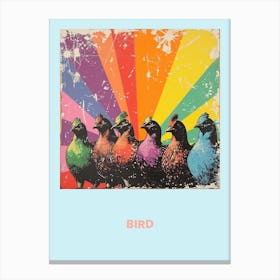 Bird Textured Rainbow Poster Canvas Print