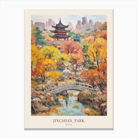 Autumn City Park Painting Jingshan Park Beijing China 2 Poster Canvas Print