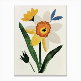 Painted Florals Daffodil 4 Canvas Print