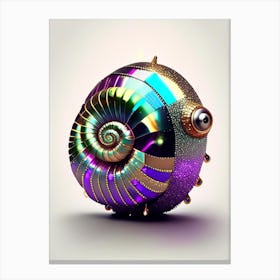 Snail With Discoball On Its Back  Patchwork Canvas Print