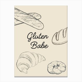 Gluten Babe B&W Poster Canvas Print