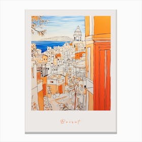 Beirut Lebanon Orange Drawing Poster Canvas Print