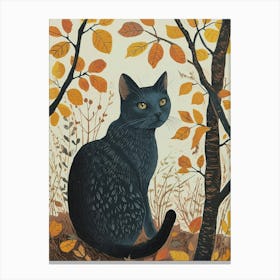 Russian Blue Cat Relief Illustration 4 Canvas Print