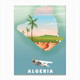 Algeria Travel map Canvas Print