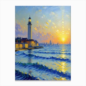 Sunset At The Lighthouse 2 Canvas Print