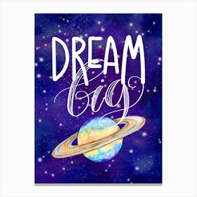 Dream Big — Space Neon Watercolor #14 Canvas Print