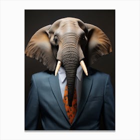 African Elephant Wearing A Suit 1 Canvas Print