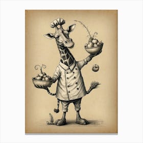 Chef Giraffe Canvas Print