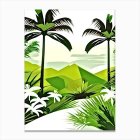 Illustration Of A Tropical Landscape Canvas Print