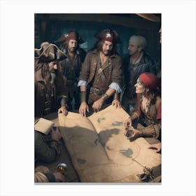 Pirates planning a robbery Canvas Print