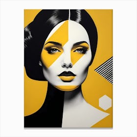Pop Art Woman Portrait Abstract Geometric Art (17) Canvas Print