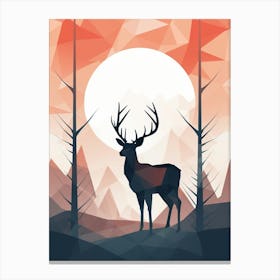 Deer Minimalist Abstract 2 Canvas Print