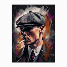 Man Smoking A Cigarette Canvas Print